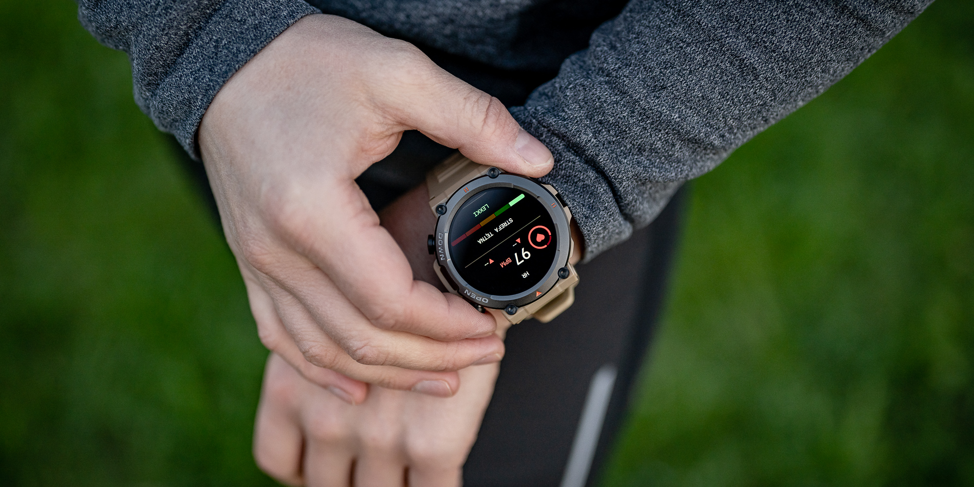 Smartwatch Zeblaze Vibe 7 - khaki - Monitoring zdrowia 